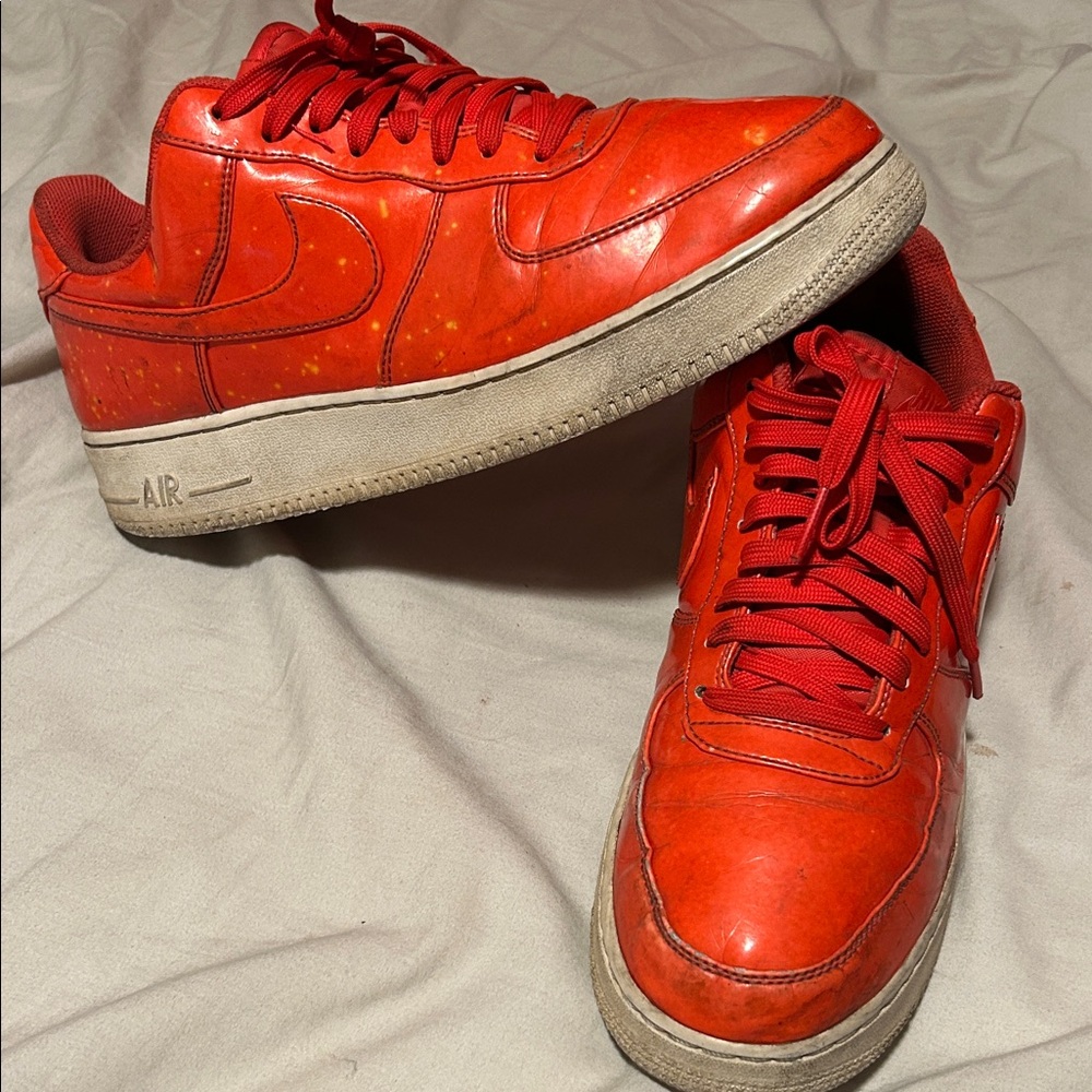 Nike Red AF1 Low-Top Sneakers
